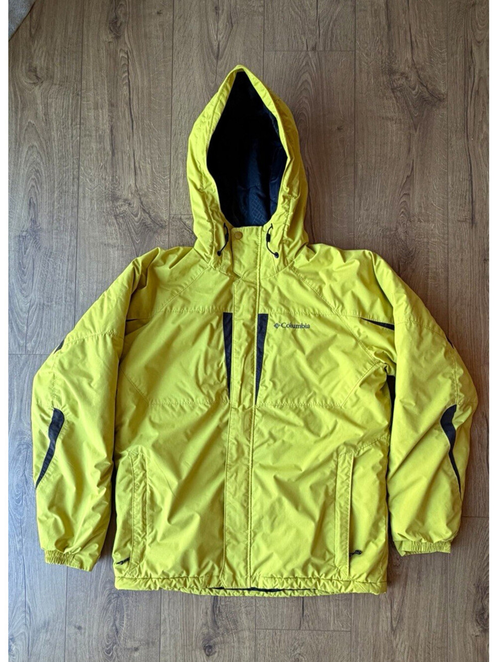 Columbia Men’s Ski Jacket Hooded Full Zip Yellow/Black Sz M
